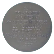 penning Internationaal Fysiologen Congres Heidelberg, Helmholz achterkant