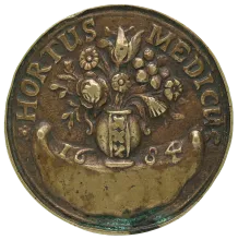 Hortus toegangspenning voor Chirurgijns; Meer objectgegevens: https://eremetaal.ntvg.nl/penning/toegangspenning-hortus-voor-chirurgijns 